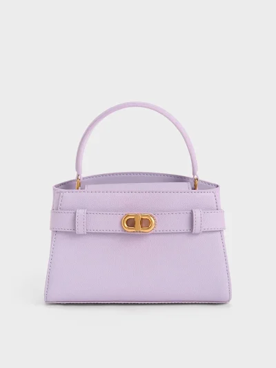 Buckle Top Handle Bag